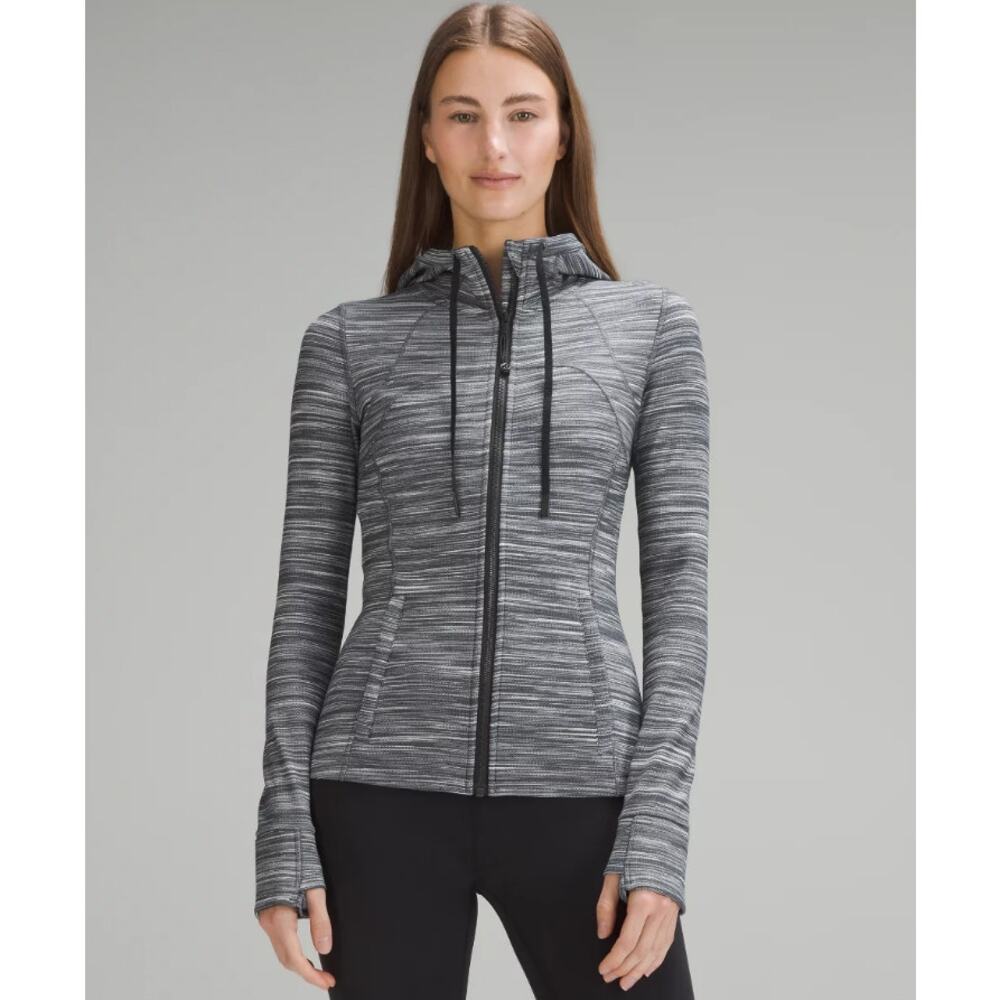 Lululemon Gray Hooded Define Jacket Heathered Stripe Full Zip Athleisure size 6